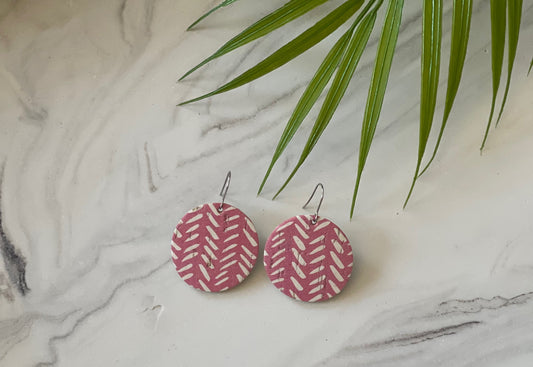 Aura, Pink Tribal Round Earrings!