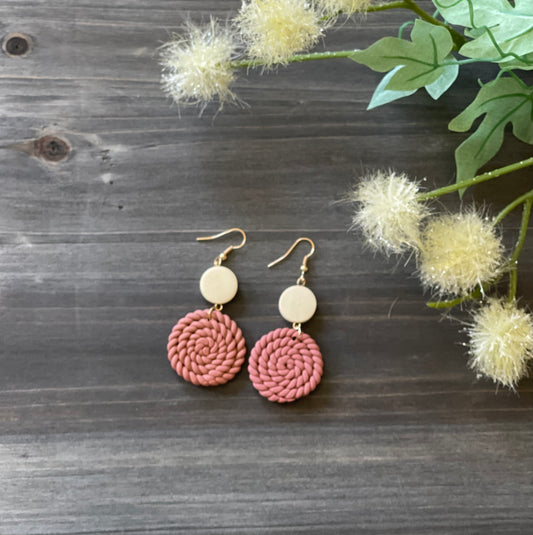 Riverfront, Wood & Clay Dangle Earrings!