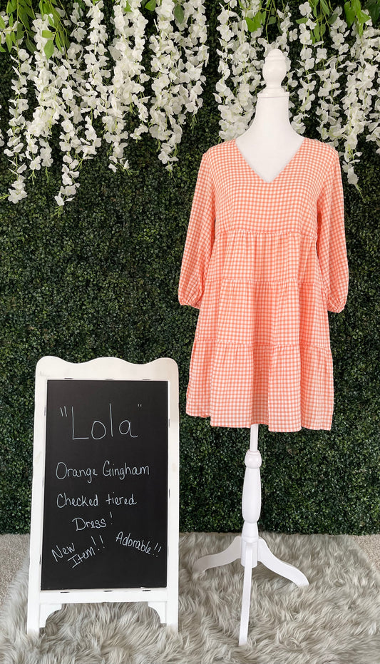 Lola, Gingham Checked Tiered Dress