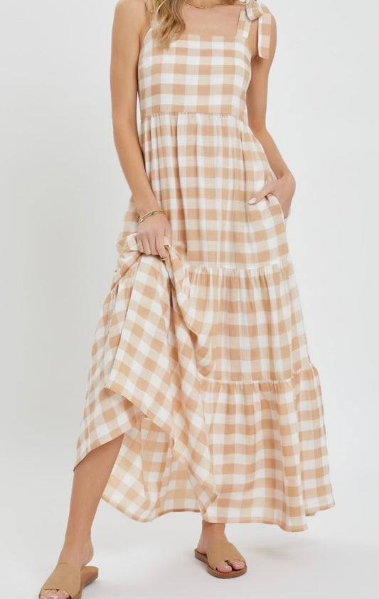 "Roxy" Gingham Maxi Dress